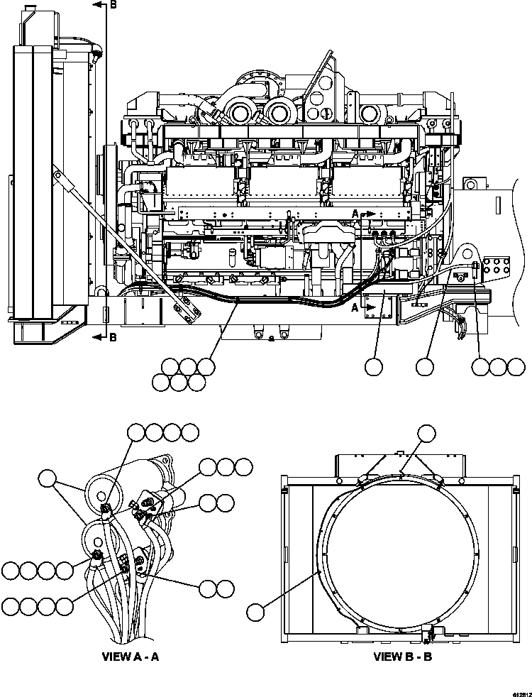 Dump Trucks Komatsu / AFE62-S 930E-4SE S/N A31016, A31018 & A31020     COLLAHUASI(AFE62-S) / ENGINE WIRING - LEFT SIDE(322 : 61281)