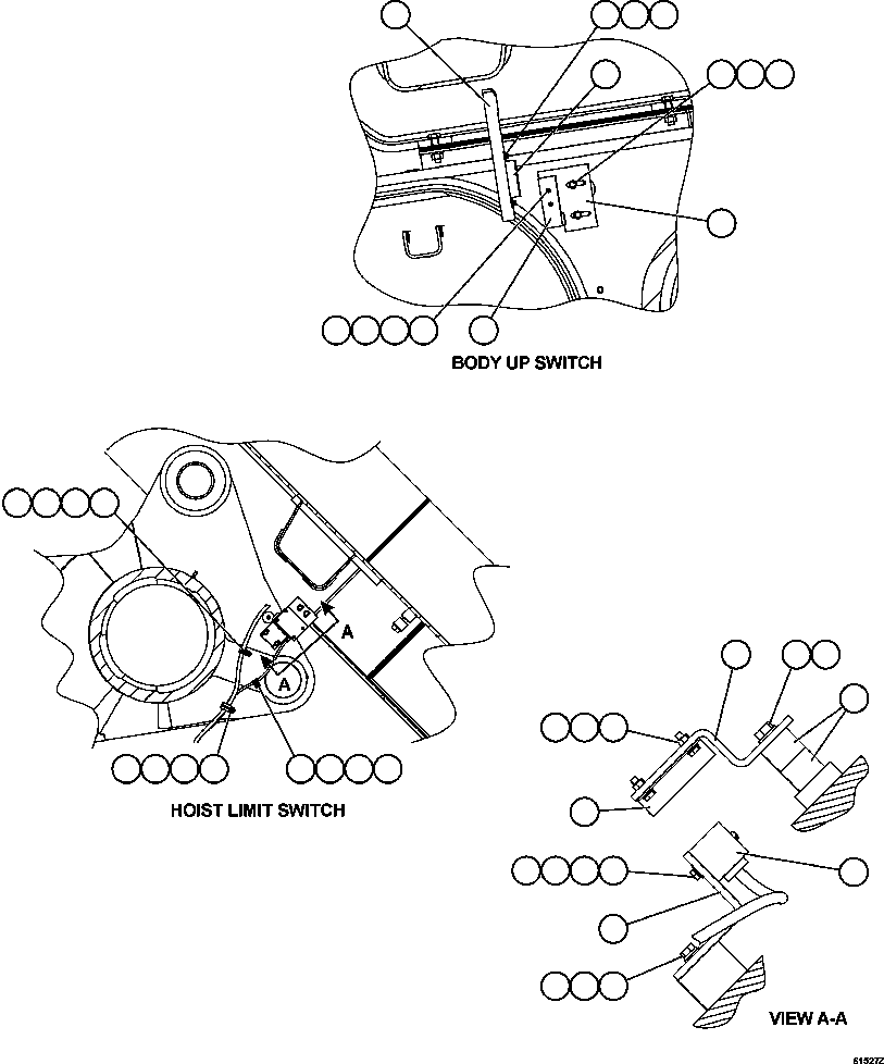 Dump Trucks Komatsu / AFE62-S 930E-4SE S/N A31016, A31018 & A31020     COLLAHUASI(AFE62-S) / BODY UP & HOIST LIMIT SWITCH INSTALLATION(342 : 61527)