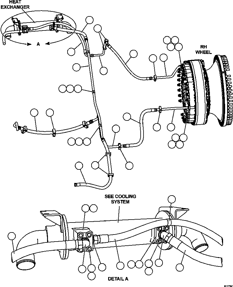 Dump Trucks Komatsu / AFE62-S 930E-4SE S/N A31016, A31018 & A31020     COLLAHUASI(AFE62-S) / BRAKE COOLING PIPING  2/3(460 : 61773)