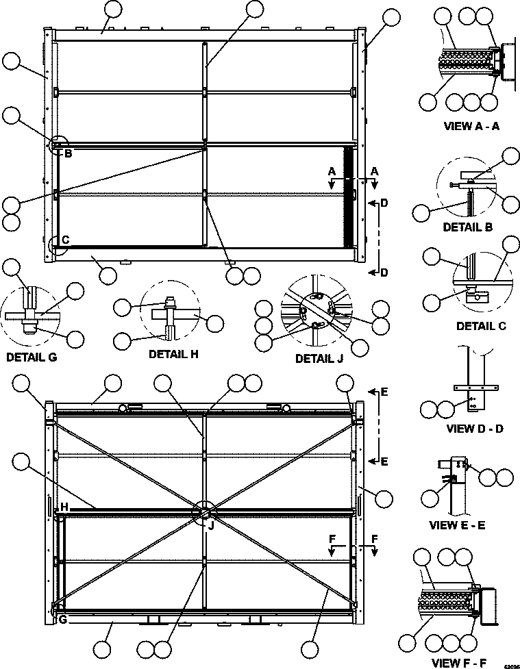Komatsu parts book diagram for AFE62-W 930E-4SE S/N A31053, 1055, 1069, 1071, 1100-1101, 1109, 1117, 1130-32, 1141, 1143, 1145, 1163, 1165, 1167, 1185-1187, 1205-1207, 1222-1223, 1225, 1240 & 1242 OYU TOLGOI: LOW & HIGH TEMPERATURE CORES