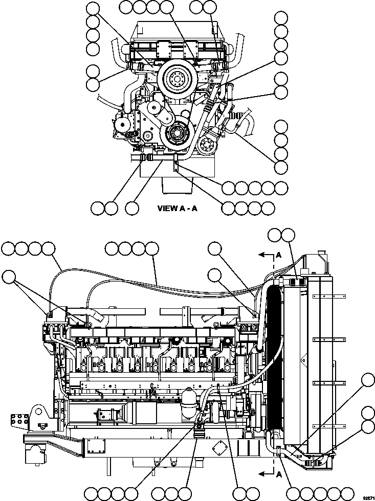 Komatsu parts book diagram for AFE62-W 930E-4SE S/N A31053, 1055, 1069, 1071, 1100-1101, 1109, 1117, 1130-32, 1141, 1143, 1145, 1163, 1165, 1167, 1185-1187, 1205-1207, 1222-1223, 1225, 1240 & 1242 OYU TOLGOI: RADIATOR PIPING   2/3