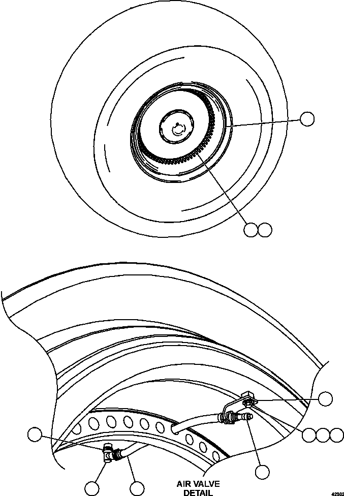 Komatsu parts book diagram for AFE62-W 930E-4SE S/N A31053, 1055, 1069, 1071, 1100-1101, 1109, 1117, 1130-32, 1141, 1143, 1145, 1163, 1165, 1167, 1185-1187, 1205-1207, 1222-1223, 1225, 1240 & 1242 OYU TOLGOI: FRONT WHEEL & MOUNTING