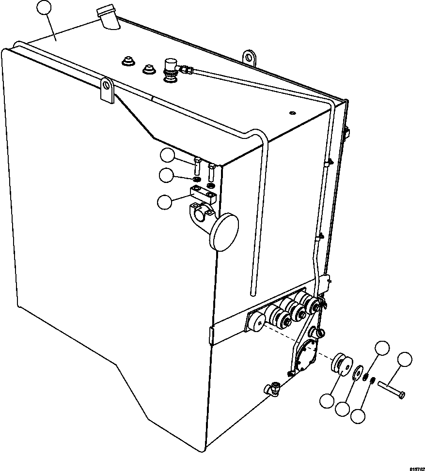 Komatsu parts book diagram for AFE62-W 930E-4SE S/N A31053, 1055, 1069, 1071, 1100-1101, 1109, 1117, 1130-32, 1141, 1143, 1145, 1163, 1165, 1167, 1185-1187, 1205-1207, 1222-1223, 1225, 1240 & 1242 OYU TOLGOI: FUEL TANK INSTALLATION