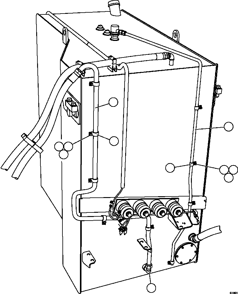 Komatsu parts book diagram for AFE62-W 930E-4SE S/N A31053, 1055, 1069, 1071, 1100-1101, 1109, 1117, 1130-32, 1141, 1143, 1145, 1163, 1165, 1167, 1185-1187, 1205-1207, 1222-1223, 1225, 1240 & 1242 OYU TOLGOI: FUEL SYSTEM PIPING     2/3
