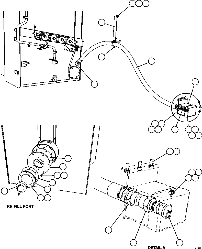 Komatsu parts book diagram for AFE62-W 930E-4SE S/N A31053, 1055, 1069, 1071, 1100-1101, 1109, 1117, 1130-32, 1141, 1143, 1145, 1163, 1165, 1167, 1185-1187, 1205-1207, 1222-1223, 1225, 1240 & 1242 OYU TOLGOI: FUEL SYSTEM - QUICK FILL    2/2