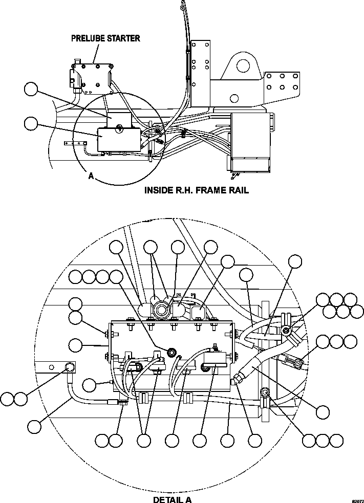 Komatsu parts book diagram for AFE62-W 930E-4SE S/N A31053, 1055, 1069, 1071, 1100-1101, 1109, 1117, 1130-32, 1141, 1143, 1145, 1163, 1165, 1167, 1185-1187, 1205-1207, 1222-1223, 1225, 1240 & 1242 OYU TOLGOI: ENGINE WIRING - OIL PRESSURE MANIFOLD