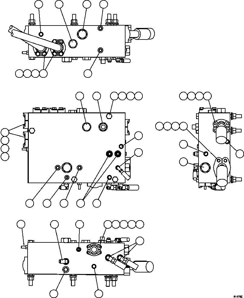 Komatsu parts book diagram for AFE62-W 930E-4SE S/N A31053, 1055, 1069, 1071, 1100-1101, 1109, 1117, 1130-32, 1141, 1143, 1145, 1163, 1165, 1167, 1185-1187, 1205-1207, 1222-1223, 1225, 1240 & 1242 OYU TOLGOI: BLEED DOWN MANIFOLD PIPING & INSTALLATION
