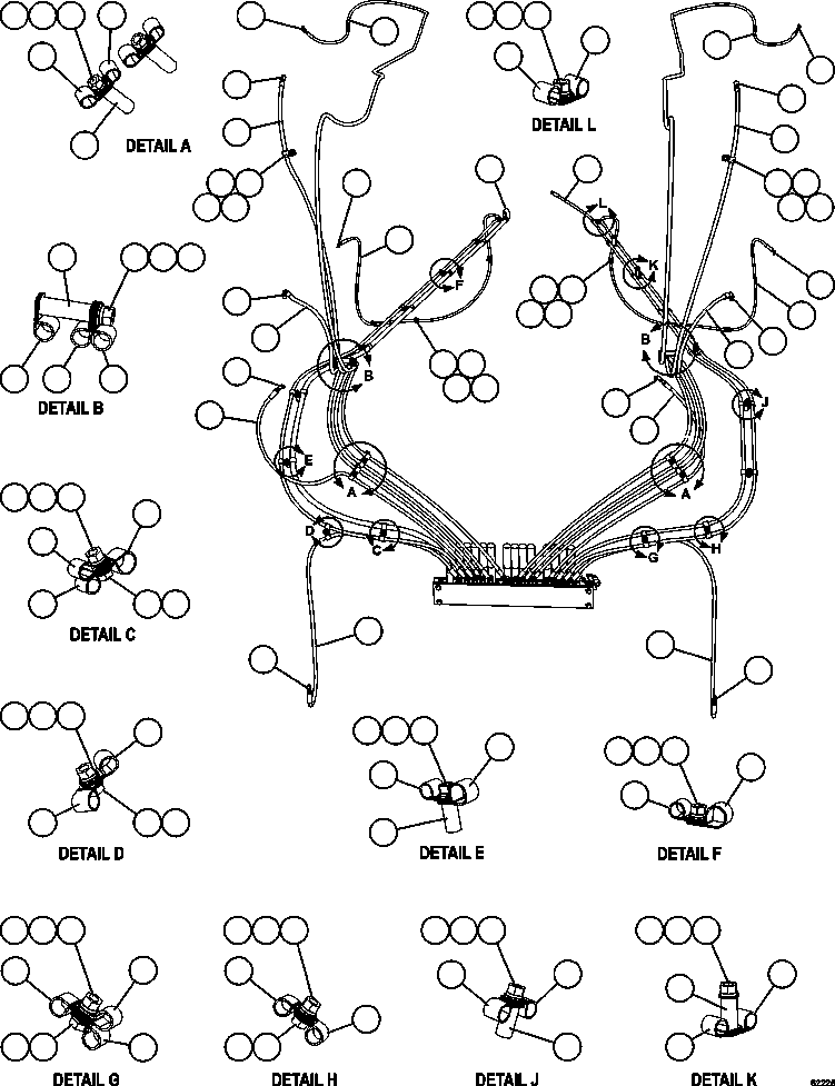 Komatsu parts book diagram for AFE62-W 930E-4SE S/N A31053, 1055, 1069, 1071, 1100-1101, 1109, 1117, 1130-32, 1141, 1143, 1145, 1163, 1165, 1167, 1185-1187, 1205-1207, 1222-1223, 1225, 1240 & 1242 OYU TOLGOI: AUTOMATIC LUBRICATION SYSTEM - REAR AXLE 2/2