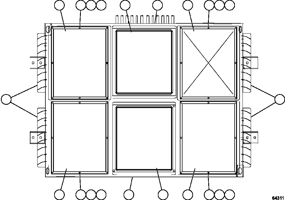 Komatsu parts book diagram for AFE62-W 930E-4SE S/N A31053, 1055, 1069, 1071, 1100-1101, 1109, 1117, 1130-32, 1141, 1143, 1145, 1163, 1165, 1167, 1185-1187, 1205-1207, 1222-1223, 1225, 1240 & 1242 OYU TOLGOI: RETARDING GRID ASSEMBLY  3/3    PC2142
