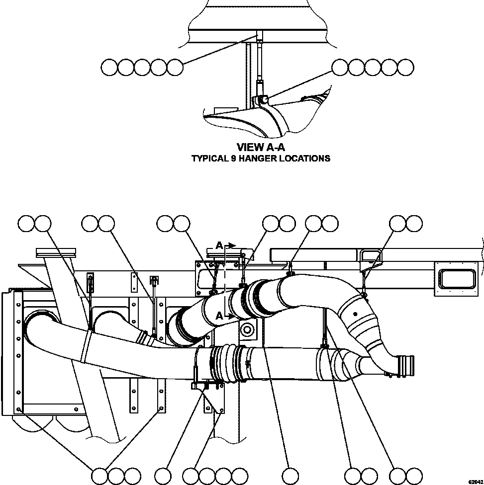 Dump Trucks Komatsu / AFE62-Y 930E-4SE S/N A31105 & A31107    COLLAHUASI(AFE62-Y) / AIR CLEANER INSTALLATION - LEFT(064 : 62042)