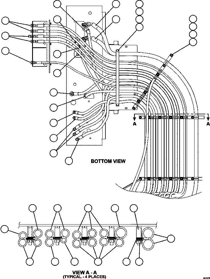 Dump Trucks Komatsu / AFE62-Y 930E-4SE S/N A31105 & A31107    COLLAHUASI(AFE62-Y) / HYDRAULIC BRAKE CABINET HOSE ROUTING    2/3(518 : 61372)