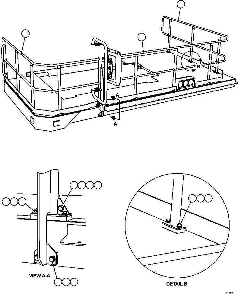 Komatsu parts book diagram for AFE63-B 960E-1K S/N A50009 - A50010    ANGLO SISHEN: LH DECK HANDRAILS