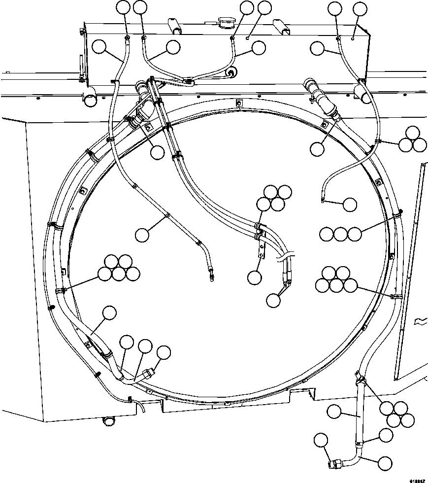 Komatsu parts book diagram for AFE63-B 960E-1K S/N A50009 - A50010    ANGLO SISHEN: COOLING SYSTEM PIPING   1/4