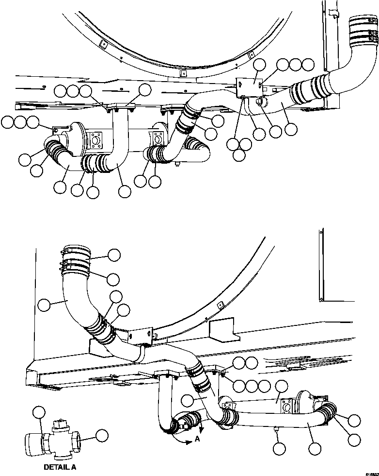 Komatsu parts book diagram for AFE63-B 960E-1K S/N A50009 - A50010    ANGLO SISHEN: COOLING SYSTEM PIPING   4/4