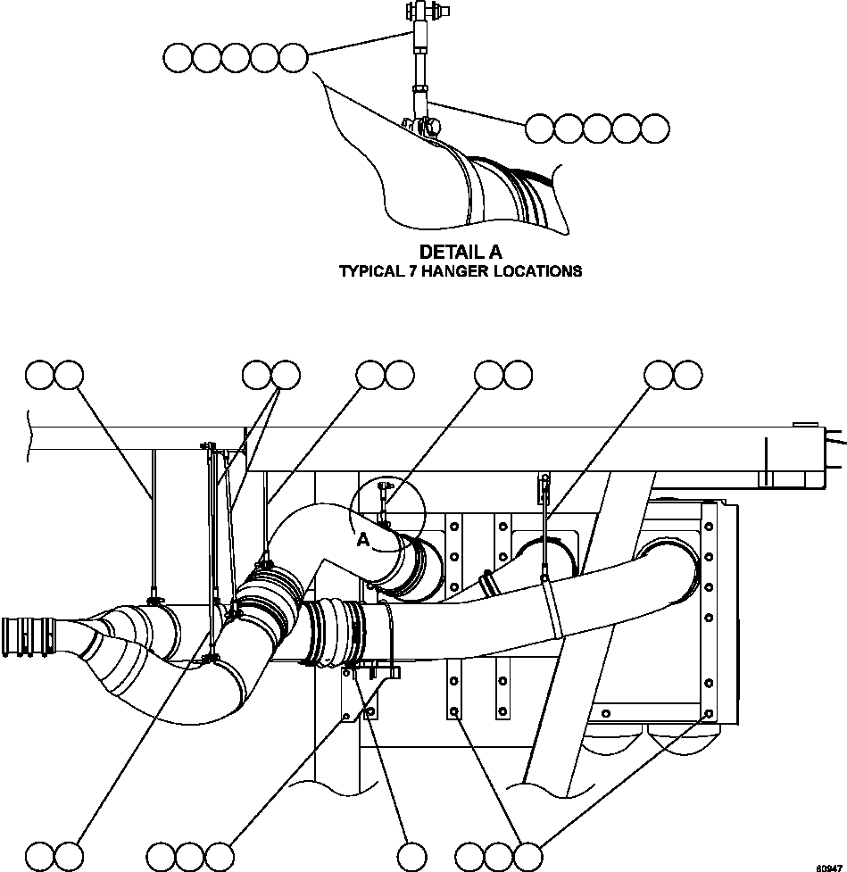 Komatsu parts book diagram for AFE63-B 960E-1K S/N A50009 - A50010    ANGLO SISHEN: AIR CLEANER INSTALLATION - RIGHT