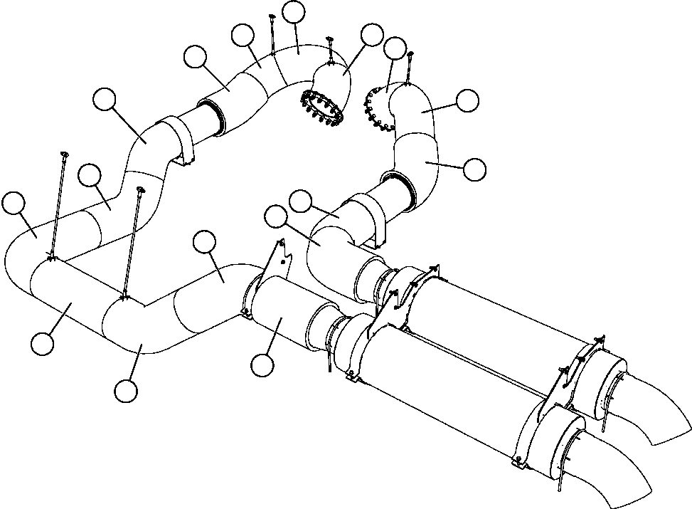 Komatsu parts book diagram for AFE63-B 960E-1K S/N A50009 - A50010    ANGLO SISHEN: DECK MUFFLER EXHAUST BLANKETS