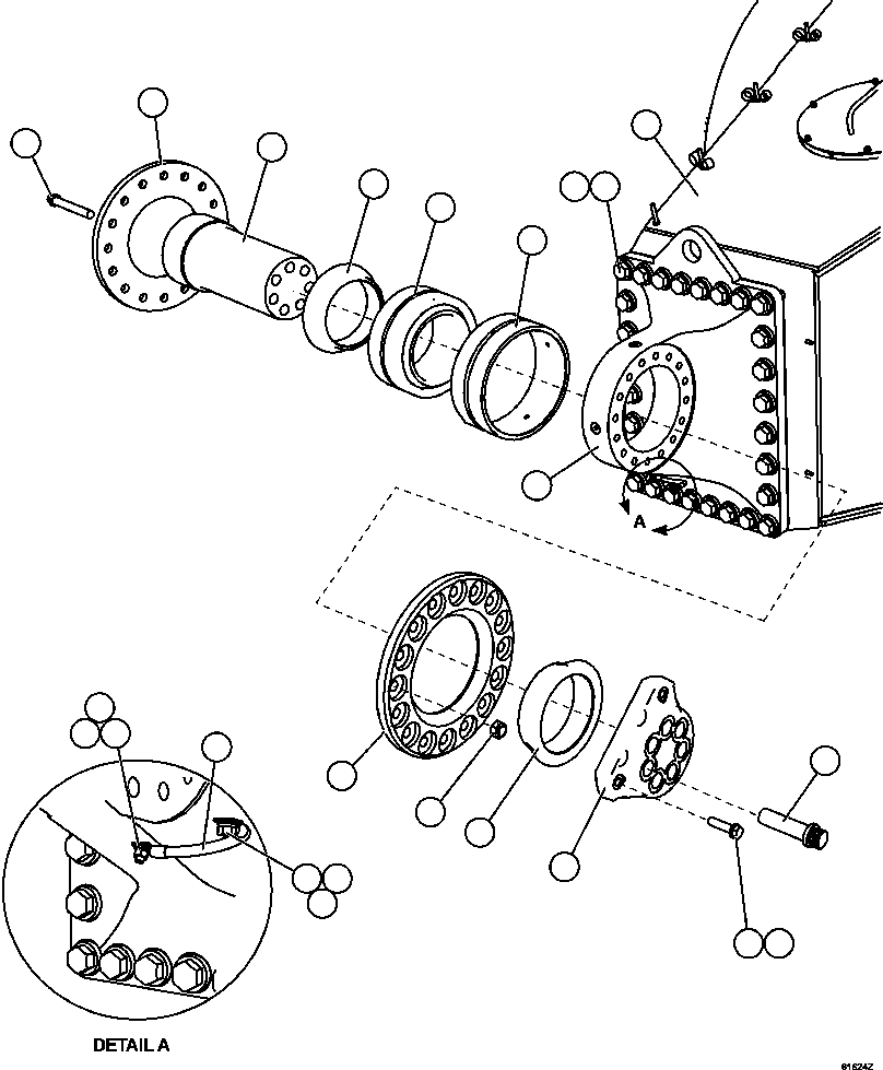 Komatsu parts book diagram for AFE63-B 960E-1K S/N A50009 - A50010    ANGLO SISHEN: REAR AXLE INSTALLATION