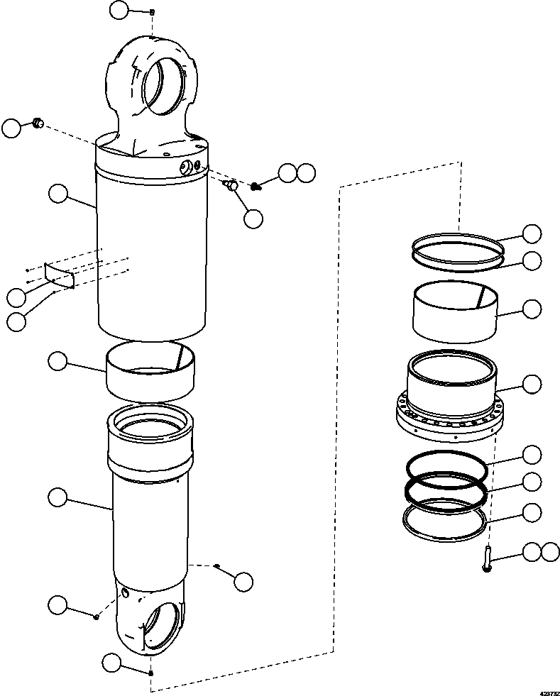 Komatsu parts book diagram for AFE63-B 960E-1K S/N A50009 - A50010    ANGLO SISHEN: REAR SUSPENSION ASSEMBLY
