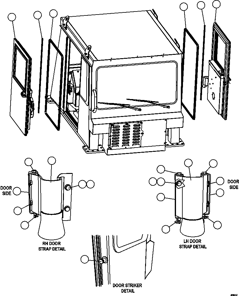 Komatsu parts book diagram for AFE63-B 960E-1K S/N A50009 - A50010    ANGLO SISHEN: DOOR INSTALLATION