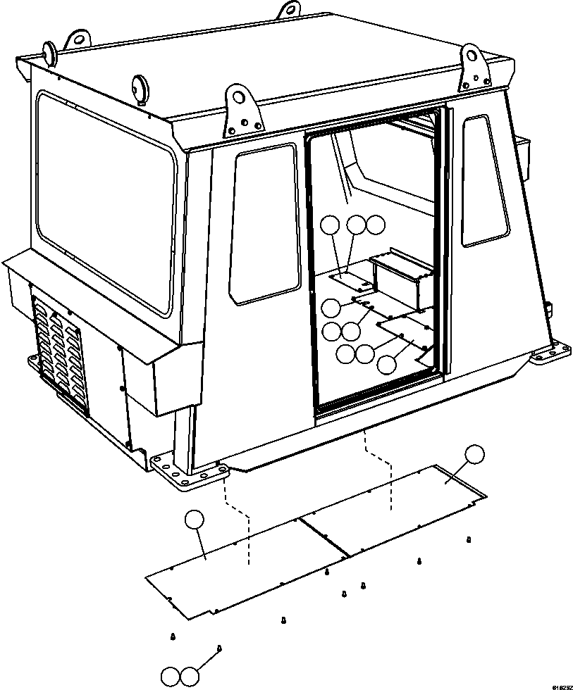 Komatsu parts book diagram for AFE63-B 960E-1K S/N A50009 - A50010    ANGLO SISHEN: CAB ACCESS COVERS