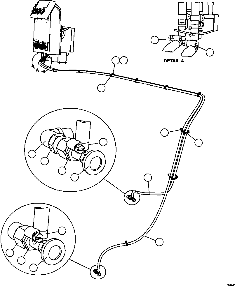Komatsu parts book diagram for AFE63-B 960E-1K S/N A50009 - A50010    ANGLO SISHEN: HEATER HOSE INSTALLATION