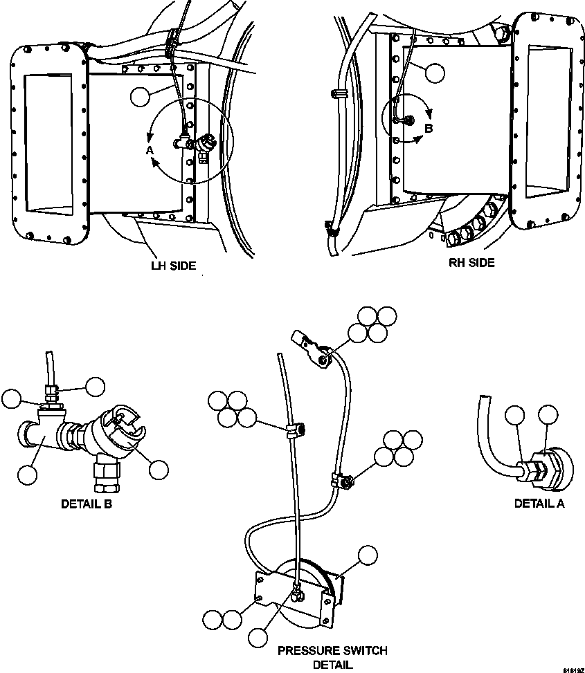 Komatsu parts book diagram for AFE63-B 960E-1K S/N A50009 - A50010    ANGLO SISHEN: BLOWER PRESSURE SWITCH INSTALLATION