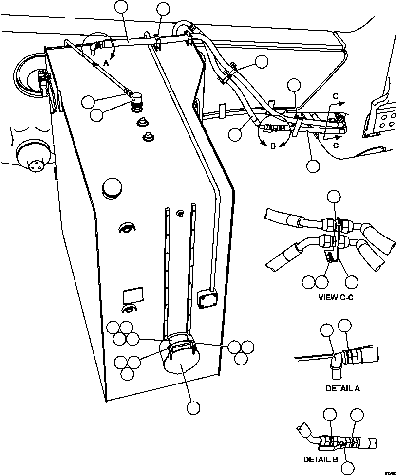 Komatsu parts book diagram for AFE63-B 960E-1K S/N A50009 - A50010    ANGLO SISHEN: FUEL SYSTEM PIPING     1/3