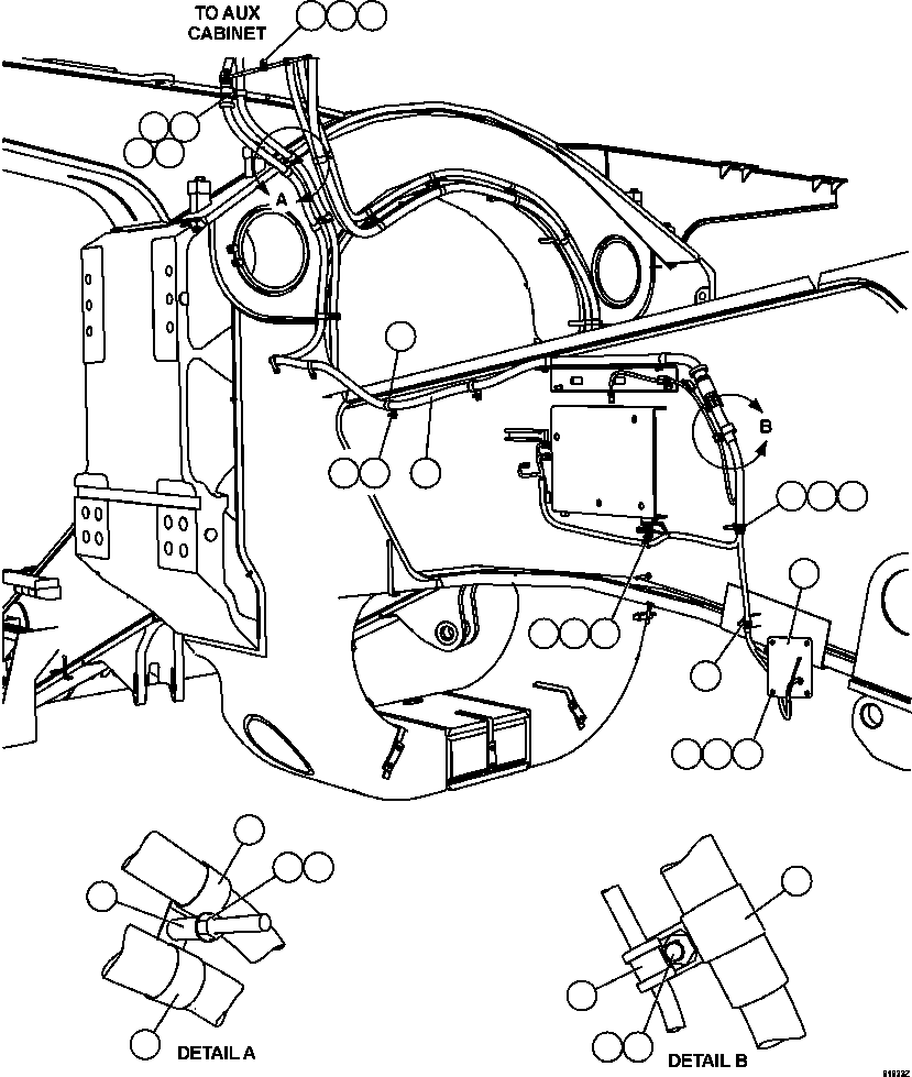 Komatsu parts book diagram for AFE63-B 960E-1K S/N A50009 - A50010    ANGLO SISHEN: LH FRAME RAIL WIRING   1/2