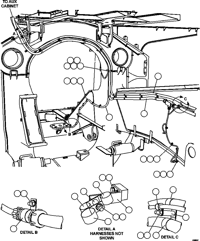 Komatsu parts book diagram for AFE63-B 960E-1K S/N A50009 - A50010    ANGLO SISHEN: RH FRAME RAIL WIRING