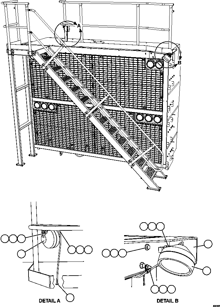 Komatsu parts book diagram for AFE63-B 960E-1K S/N A50009 - A50010    ANGLO SISHEN: DECK AND LADDER LIGHTS