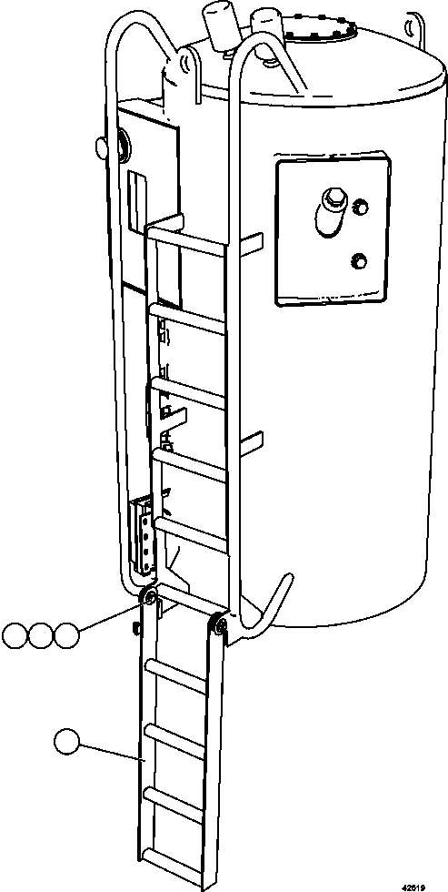 Komatsu parts book diagram for AFE63-B 960E-1K S/N A50009 - A50010    ANGLO SISHEN: HYDRAULIC TANK LADDER