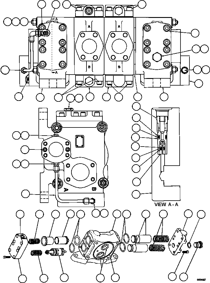 Komatsu parts book diagram for AFE63-B 960E-1K S/N A50009 - A50010    ANGLO SISHEN: HOIST VALVE ASSEMBLY      PC1482