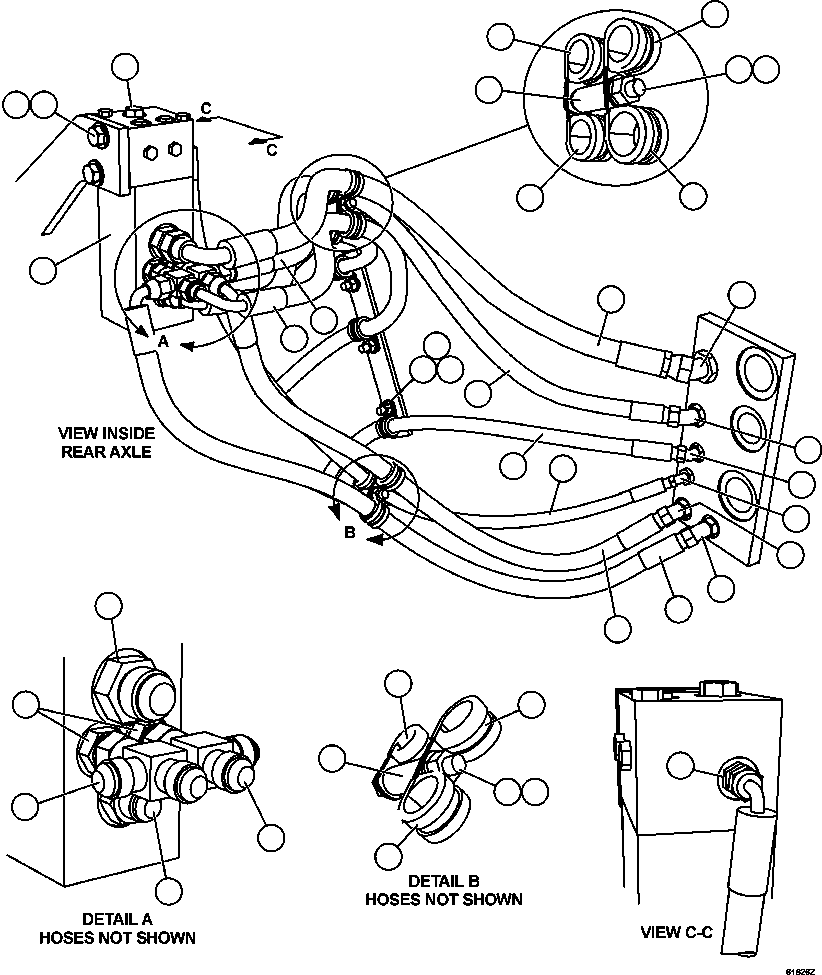 Komatsu parts book diagram for AFE63-B 960E-1K S/N A50009 - A50010    ANGLO SISHEN: BRAKE APPLY PIPING - REAR AXLE   2/2