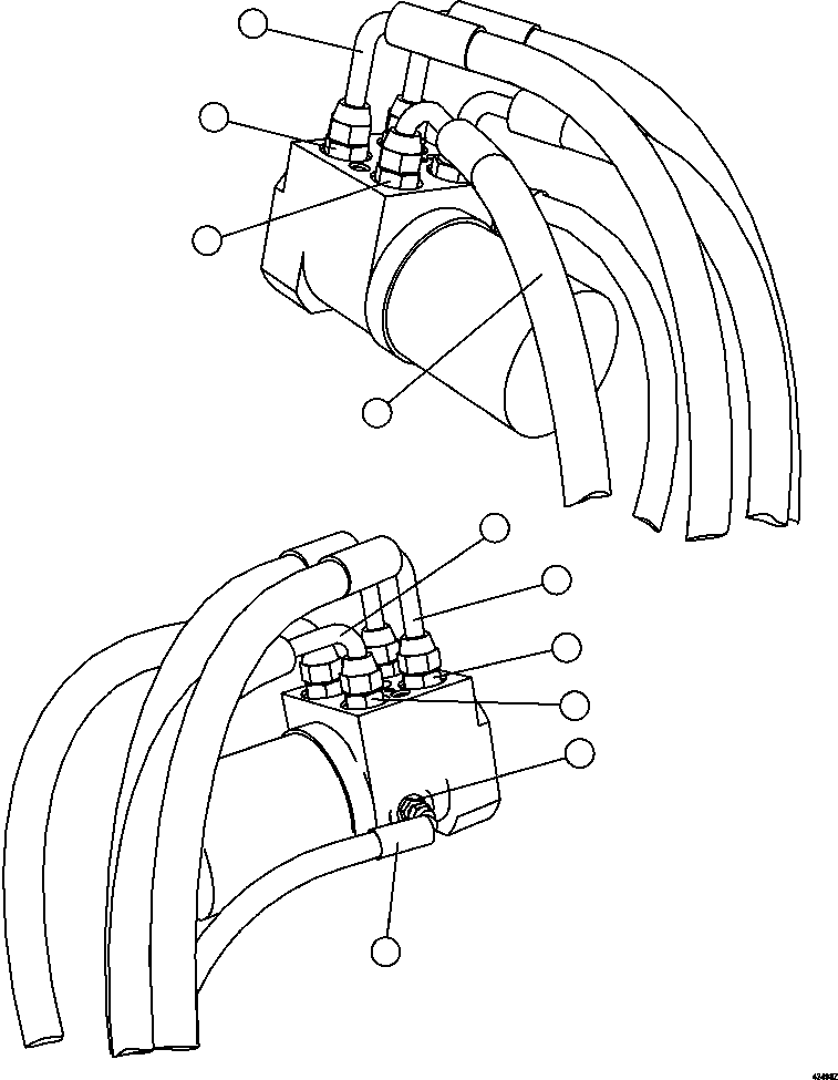 Komatsu parts book diagram for AFE63-B 960E-1K S/N A50009 - A50010    ANGLO SISHEN: STEERING UNIT PIPING