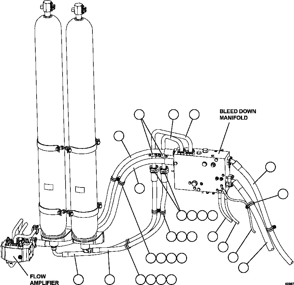 Komatsu parts book diagram for AFE63-B 960E-1K S/N A50009 - A50010    ANGLO SISHEN: STEERING SYSTEM PIPING  1/2
