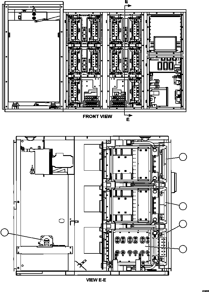 Komatsu parts book diagram for AFE63-B 960E-1K S/N A50009 - A50010    ANGLO SISHEN: INVERTER CABINET - FRONT  6/13    PC3241