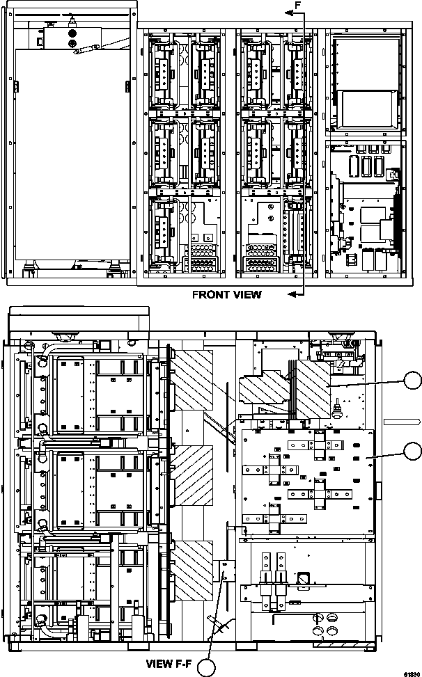 Komatsu parts book diagram for AFE63-B 960E-1K S/N A50009 - A50010    ANGLO SISHEN: INVERTER CABINET - FRONT  7/13    PC3241