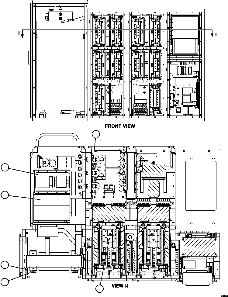 Komatsu parts book diagram for AFE63-B 960E-1K S/N A50009 - A50010    ANGLO SISHEN: INVERTER CABINET - FRONT  10/13    PC3241