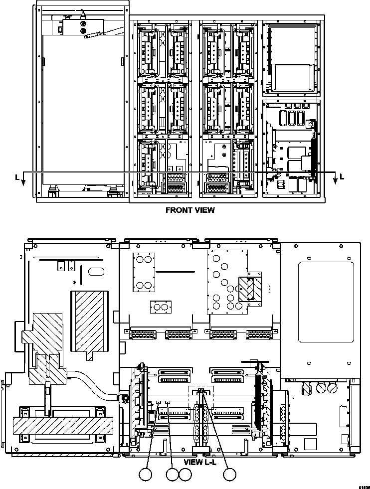 Komatsu parts book diagram for AFE63-B 960E-1K S/N A50009 - A50010    ANGLO SISHEN: INVERTER CABINET - FRONT  13/13    PC3241