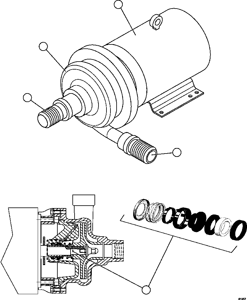 Komatsu parts book diagram for AFE63-B 960E-1K S/N A50009 - A50010    ANGLO SISHEN: WATER PUMP & MOTOR ASSEMBLY    XA5856