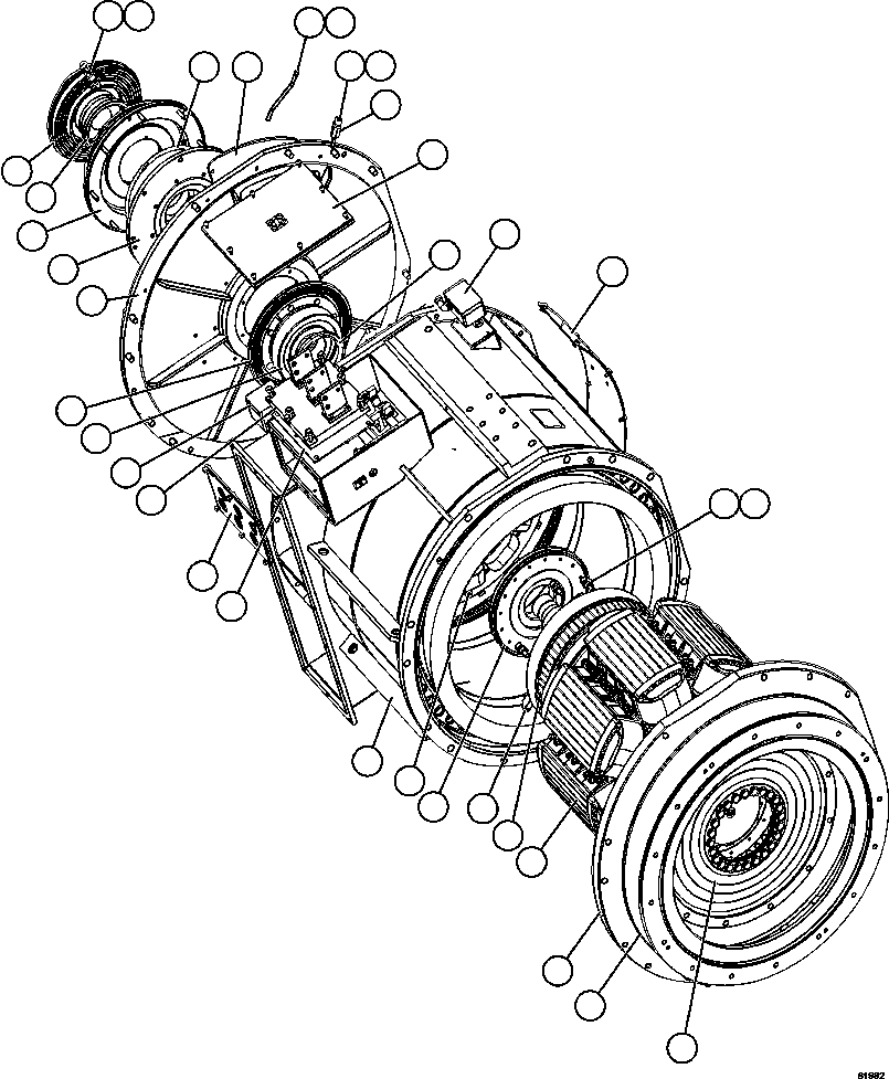 Komatsu parts book diagram for AFE63-B 960E-1K S/N A50009 - A50010    ANGLO SISHEN: ALTERNATOR ASSEMBLY              PC3165