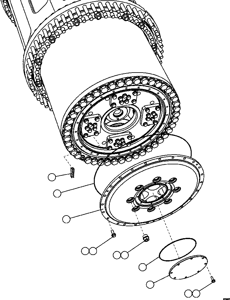 Komatsu parts book diagram for AFE63-B 960E-1K S/N A50009 - A50010    ANGLO SISHEN: WHEEL MOTOR TRANSMISSION  1/5    58B-22-12022