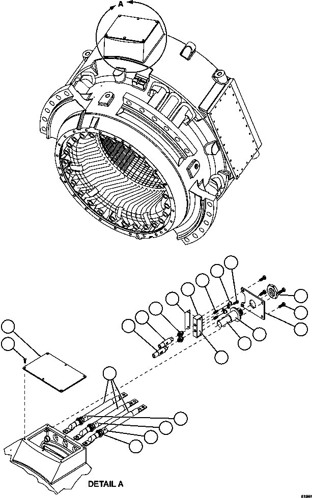 Komatsu parts book diagram for AFE63-B 960E-1K S/N A50009 - A50010    ANGLO SISHEN: TRACTION MOTOR ASSEMBLY  3/3    PC1715