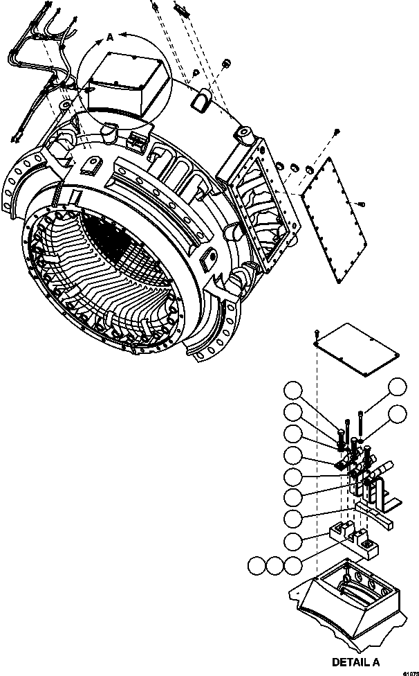 Komatsu parts book diagram for AFE63-B 960E-1K S/N A50009 - A50010    ANGLO SISHEN: STATOR ASSEMBLY  2/2     XA5331