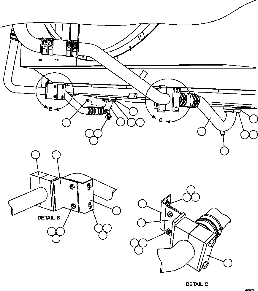 Dump Trucks Komatsu / AFE65-C 860E-1KT S/N A30016 - A30030  KUMBA SISHEN(AFE65-C) / COOLING SYSTEM PIPING   4/4(054 : 42642)
