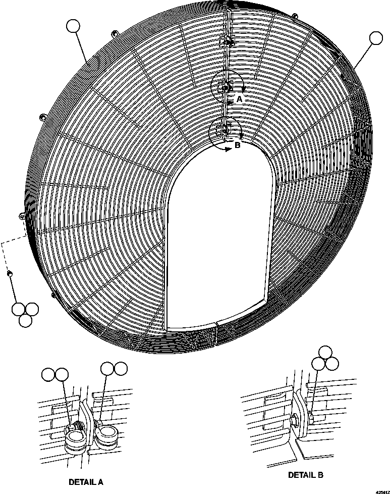 Dump Trucks Komatsu / AFE65-C 860E-1KT S/N A30016 - A30030  KUMBA SISHEN(AFE65-C) / FAN GUARD INSTALLATION(062 : 42541)