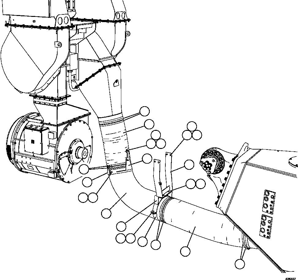 Dump Trucks Komatsu / AFE65-C 860E-1KT S/N A30016 - A30030  KUMBA SISHEN(AFE65-C) / REAR AXLE BLOWER HOSE(268 : 42632)