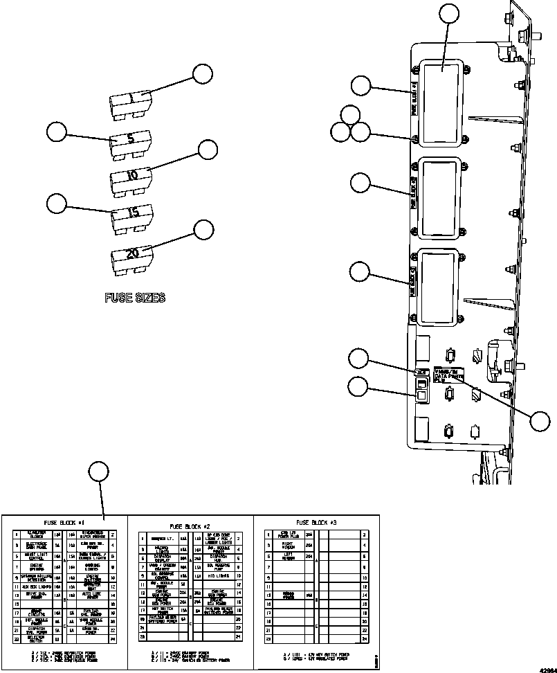 Dump Trucks Komatsu / AFE65-C 860E-1KT S/N A30016 - A30030  KUMBA SISHEN(AFE65-C) / AUXILIARY CONTROL CABINET - FUSE PANEL(382 : 42964)
