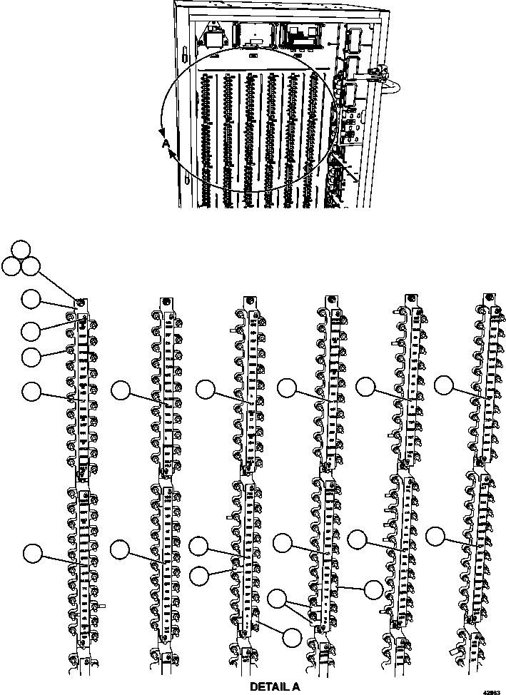 Dump Trucks Komatsu / AFE65-C 860E-1KT S/N A30016 - A30030  KUMBA SISHEN(AFE65-C) / AUXILIARY CONTROL CABINET - REAR WALL  2/3(386 : 42963)