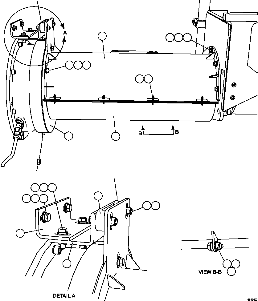 Dump Trucks Komatsu / AFE65-C 860E-1KT S/N A30016 - A30030  KUMBA SISHEN(AFE65-C) / DRIVESHAFT GUARD  (S/N A30020 & UP)(412 : 61635)
